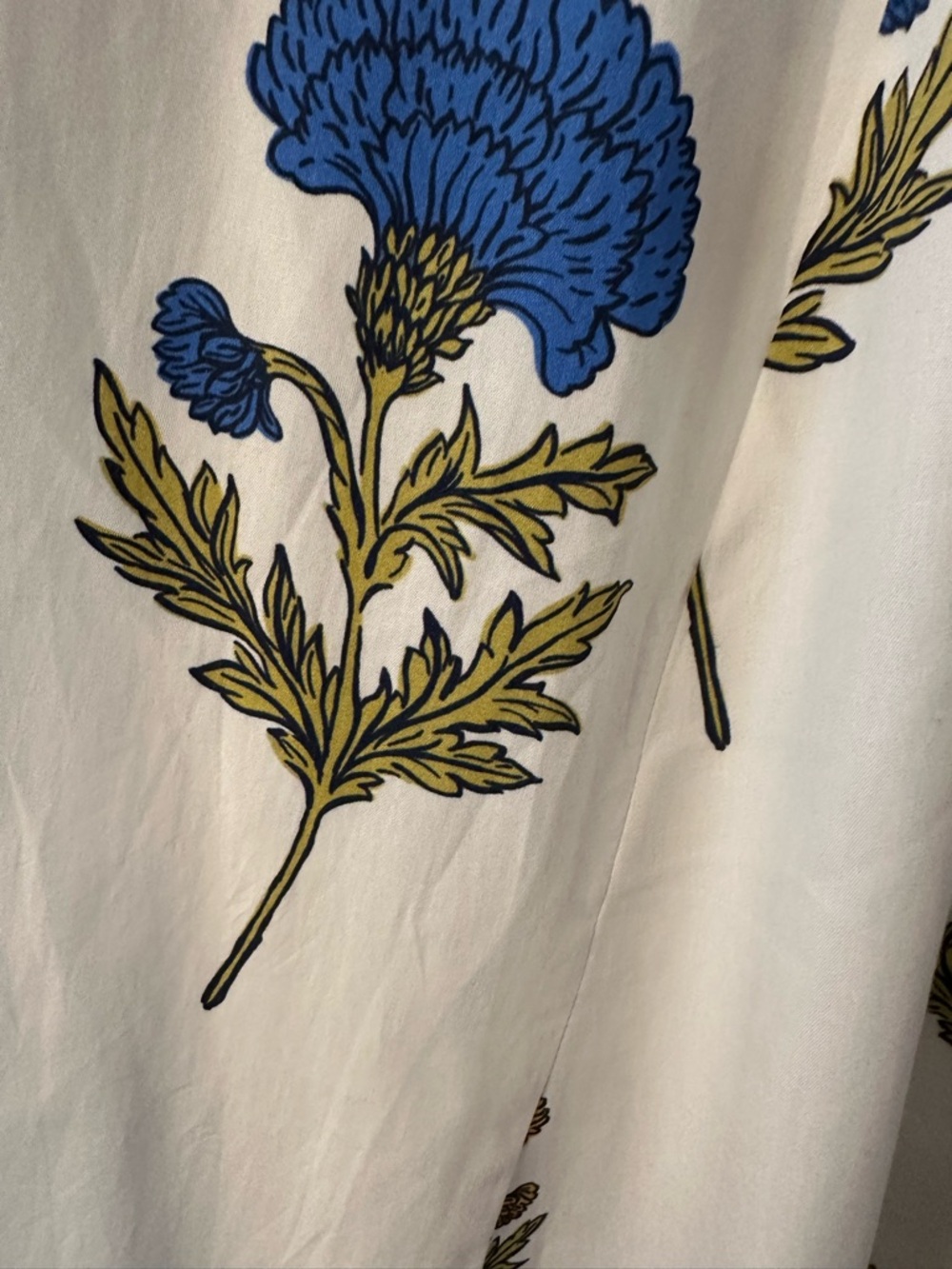 NWT Anthropologie Maeve Jacie White Maxi Skirt with Blue & Mustard Floral Print - Picture 6 of 12